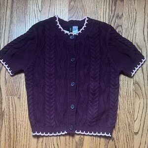 Women's Burgundy Cable Knit Sweater